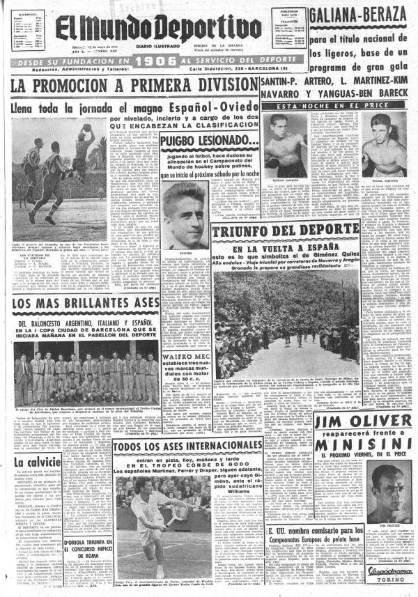 1955 El Mundo Deportivo 11 mayo