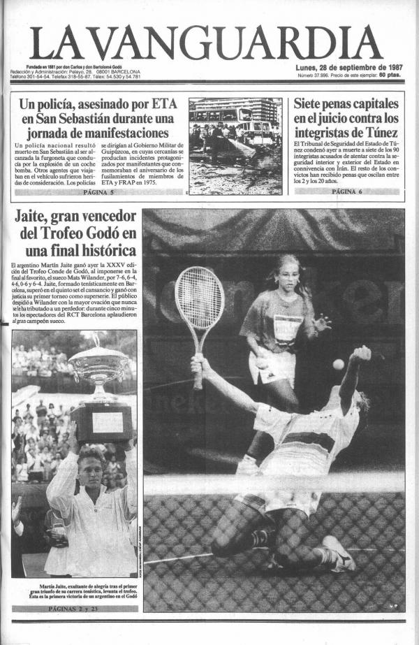 1987 La Vanguardia Portada