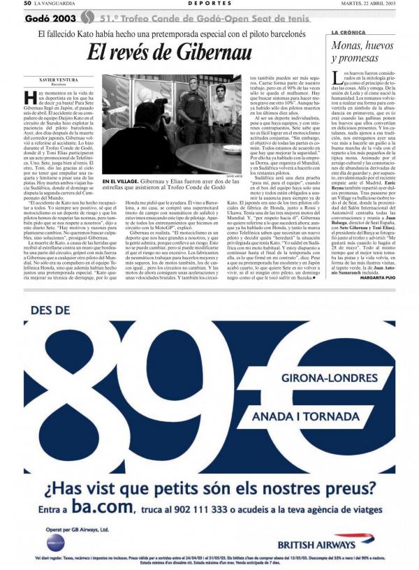 2003 La Vanguardia 22 abril