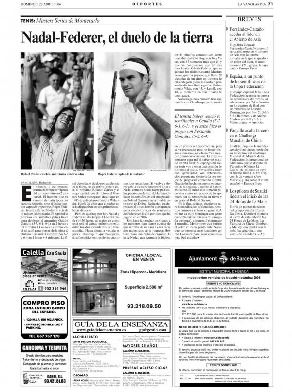 2006 La Vanguardia 23 abril