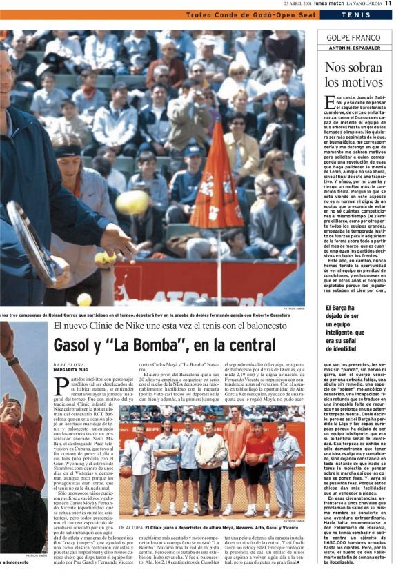 2001 La Vanguardia 23 abril
